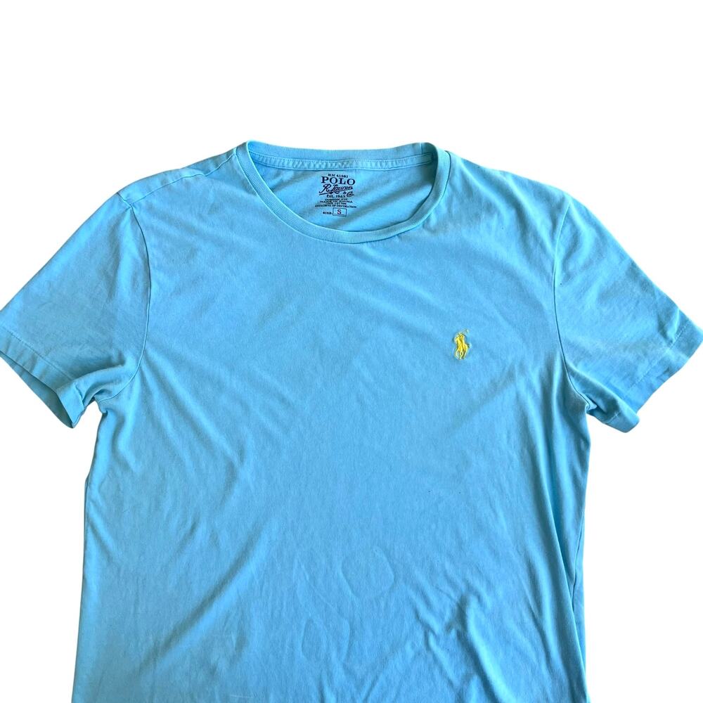Polo Ralph Lauren Aqua Blue Custom Fit Tee Small Coastal Preppy